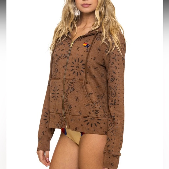 NWT Aviator Nation bandana zip hoodie - Picture 2 of 8